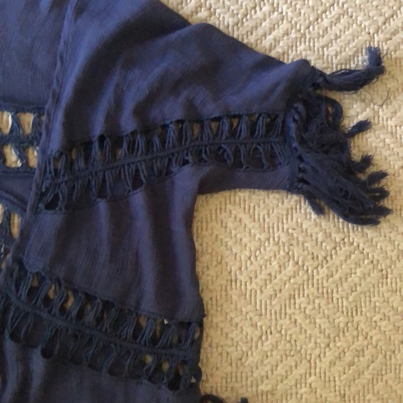 Solid Crochet Bikini Cover Up with Fringe Trim Women Sexy Hollow Vest Beach - Picture 9 of 13